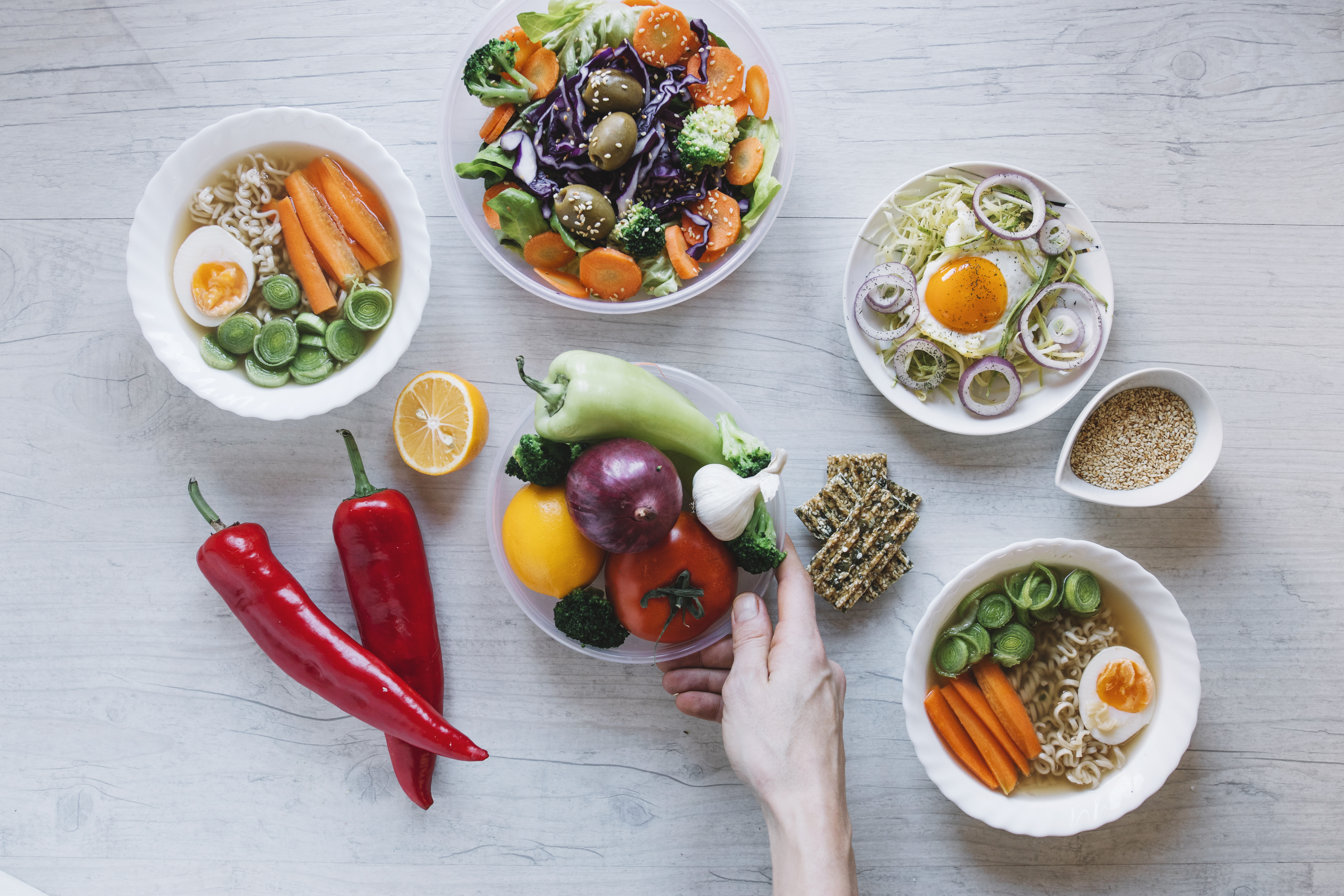 Ilustrasi makanan sehat dan segar